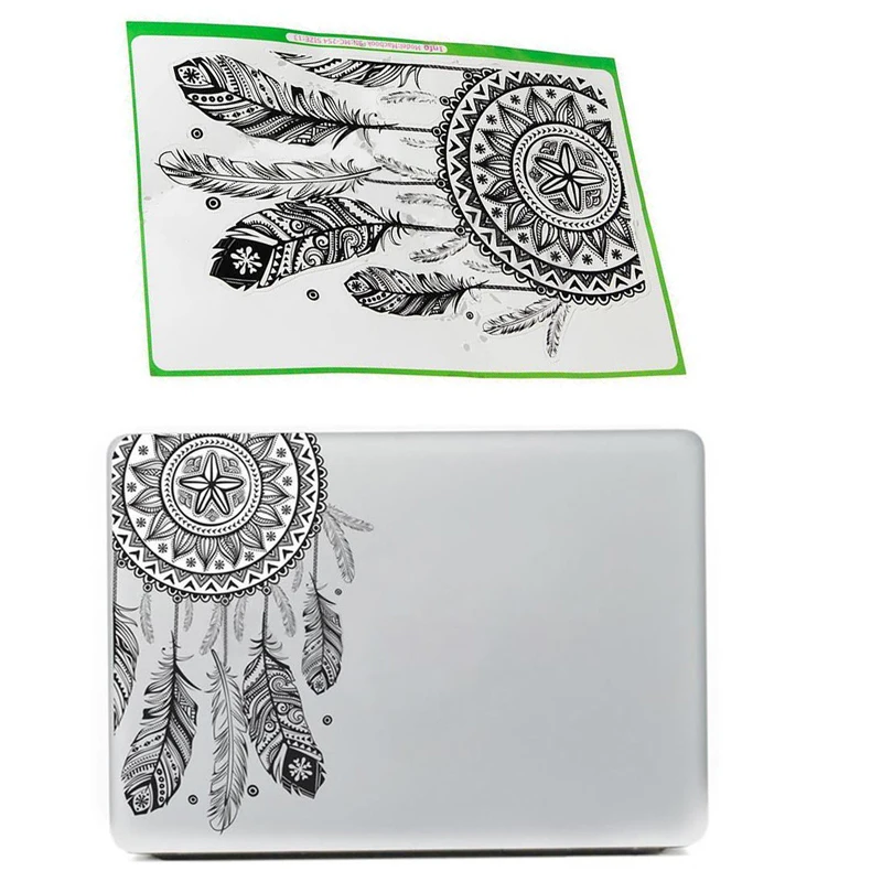 Новая горячая ретро перо художественный узор виниловая наклейка черный ноутбук наклейка для Macbook Air ноутбук