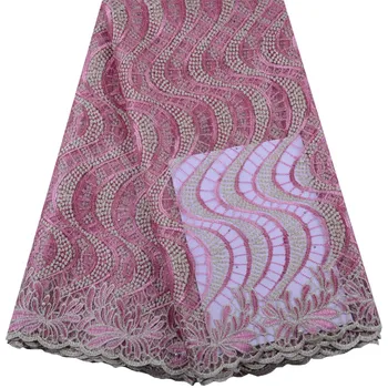 

Best Selling African Lace Fabric Nigerian French Mesh Lace Fabric 2019 High Quality African French Mesh Tulle Lace Fabric Y1442