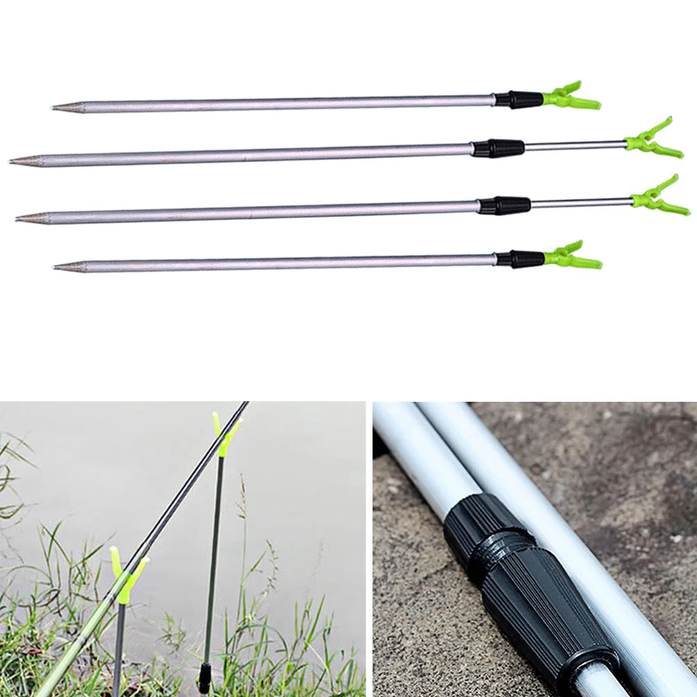 Fishing Rod Holdder Bracket with 2 Sections Adjustable Fishing Rod Stand Holder Rest Bracket Pole Rack V Telescopic Fishing Tool