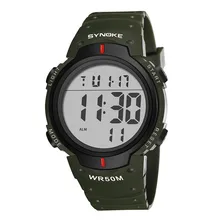 Мужские спортивные часы, 50 м, водонепроницаемые, с подсветкой, светодиодный, цифровые часы, хронограф, шок, двойное время, наручные часы для подарка#4M24# F