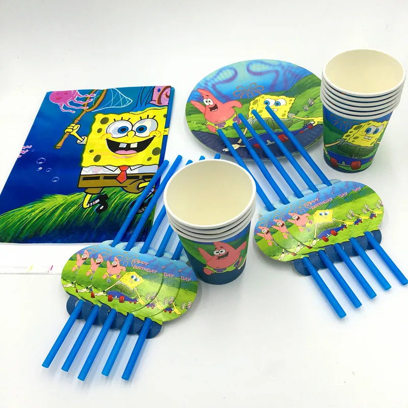 61 шт Губка Боб партия набор детский душ украшение SpongeBob тема одноразовые партии
