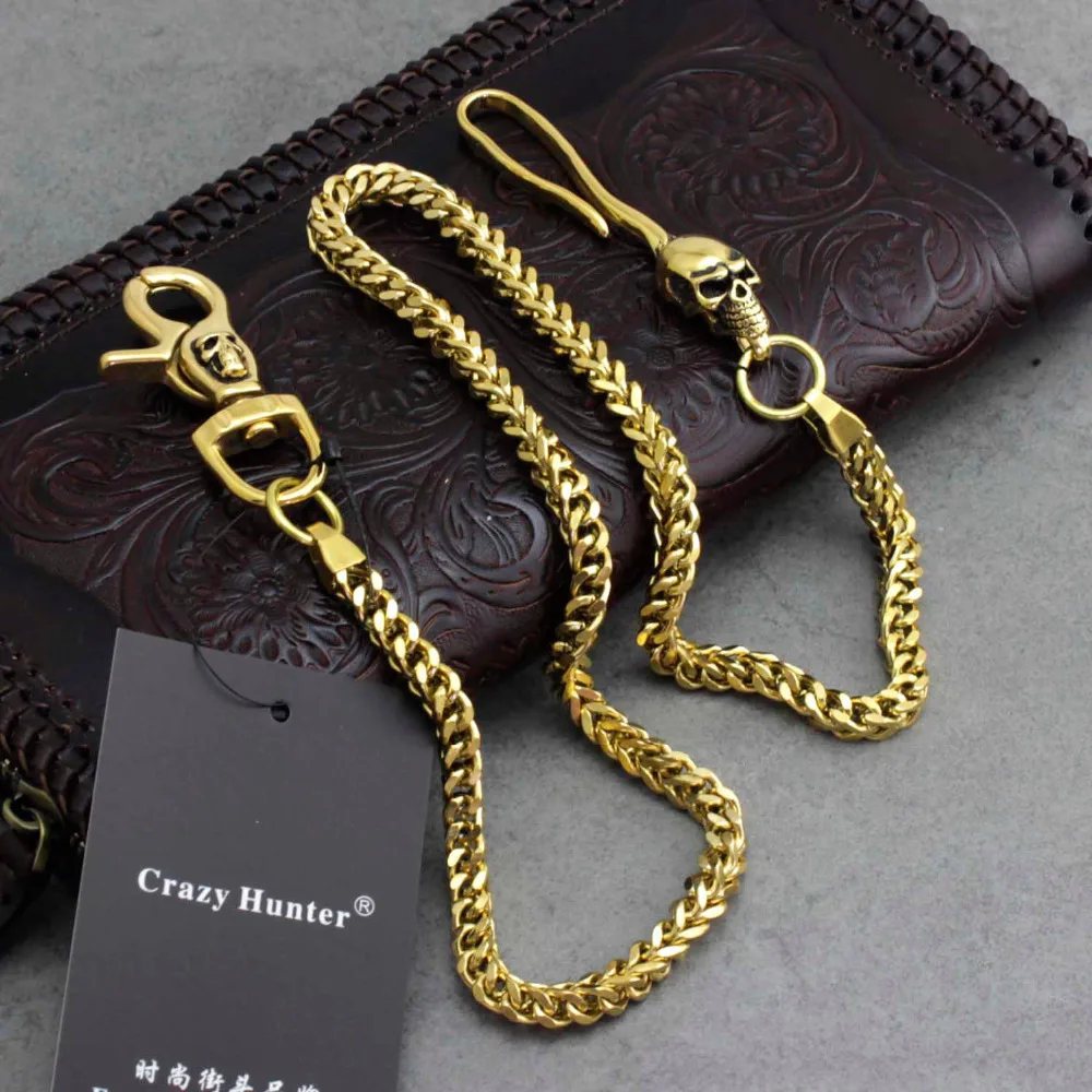 Gold 316L Stainless Steel Biker Wallet Chain Hip Hop Rocker Pants Chain