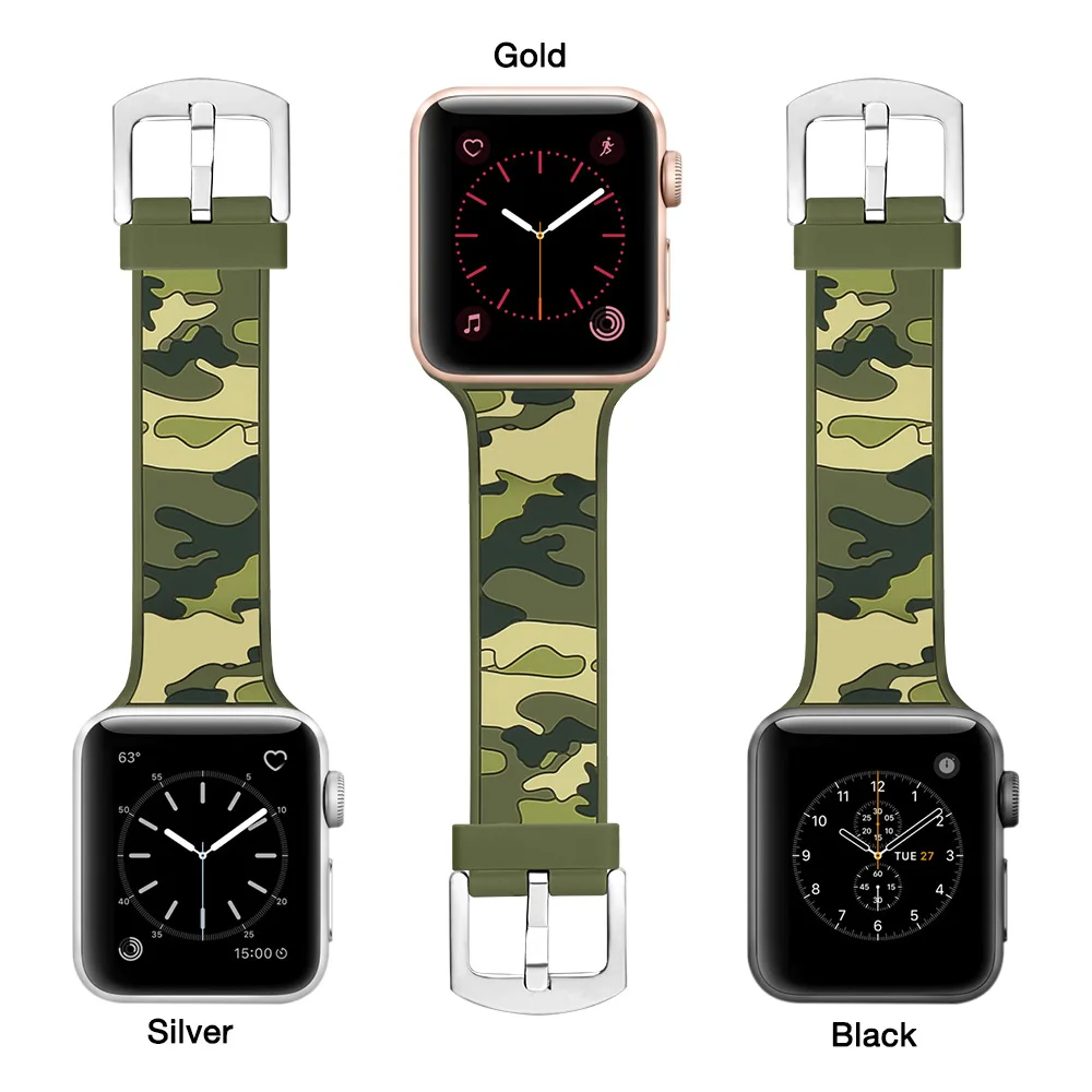 Силиконовый ремешок для Apple Watch 4 3 2 1 band 44 мм 40 мм correa iWatch band 42 мм 38 мм Яркий Силиконовый браслет