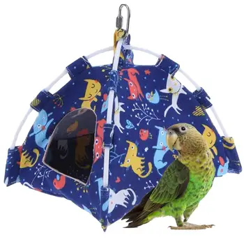 

S/L Canvas Cartoon Cat Print Parrot Tent Bird Nest Small Pet Universal Tent Hanging Hammock Nest with Mat Bird Supplies 20E