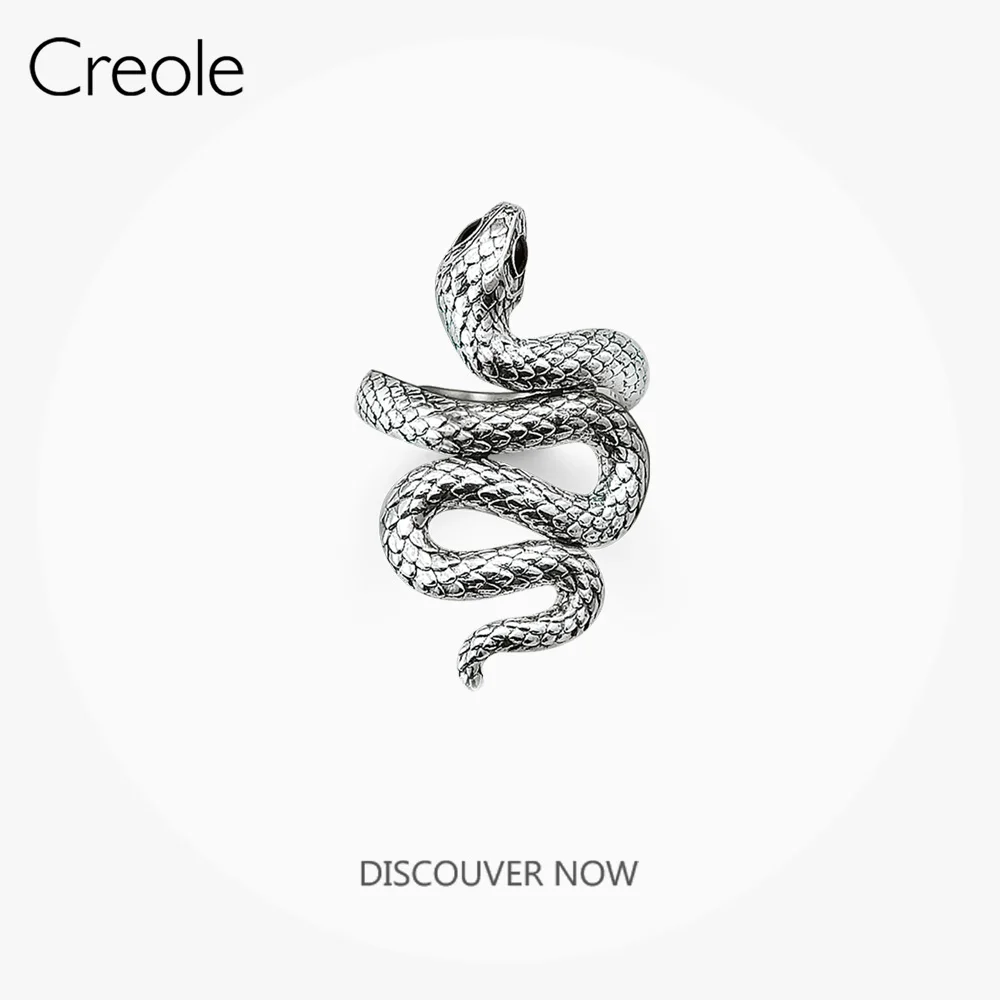 Silver Blackenend Fabulous Tropical Mystical Ring Black Snake, Brand 925 Sterling Silver Bohemia Fashion Jewelry High-fashion Gift For Women - Цвет основного камня: Silver Blackenend