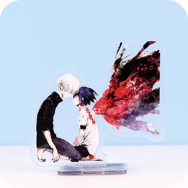 Аниме Tokyo Ghoul Kaneki Ken Kirishima прозрачная фигурка на акриловой подставке настольная