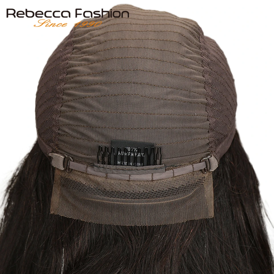 Rebecca кружевные передние человеческие волосы парики для черных женщин перуанские Remy длинные прямые волосы парик натуральный цвет 10-24 дюймов
