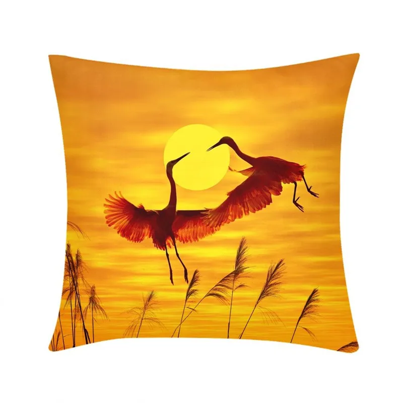 50*50cm Pillow Case Fashion Cool Animal Crane Lion Dog 3D Printing Pillow Covers Non Toxic Eco Friendly Hotel Pillow Case Covers