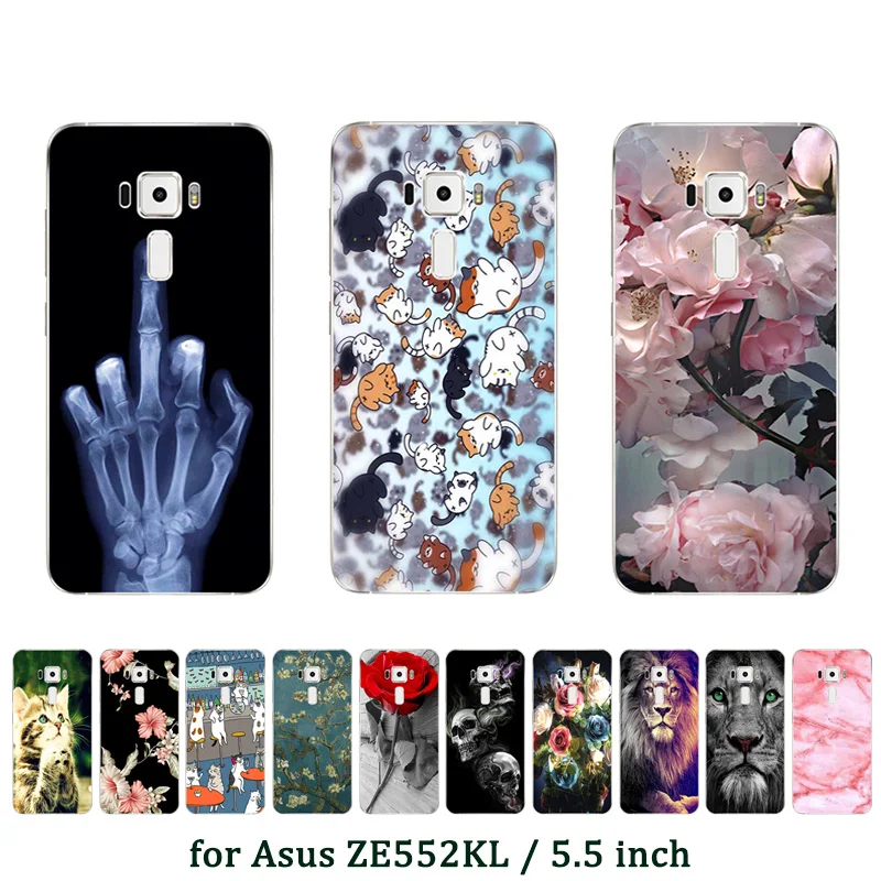 

Phone Case For Asus Zenfone Max Plus M1 X018D Pro M2 ZB631KL ZB633KL Rose Printed For Asus ZB500KL ZB501KL ZE520KL ZE500KL