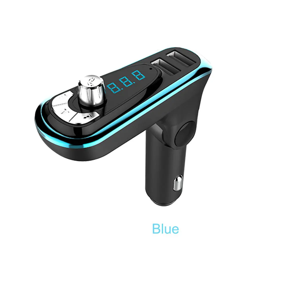 CDEN Автомобильный MP3 aux аудио плеер fm-передатчик Bluetooth hands-free автомобильный комплект U диск музыка автомобильное зарядное устройство контроль напряжения - Название цвета: Синий