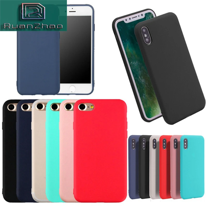

Candy Color Shockproof Soft TPU Silicone Phone Case For iphone 6 7 8 plus Cover Fundas Coque For iphone 7 Plus 6S Plus 8 Plus X