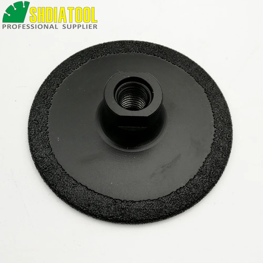 SHDIATOOL 1pc Dia 4"/100mm M14 Vacuum Brazed Diamond Flat Grinding Wheel Grinder Disc For Granite Marble Artificial Stone Grind