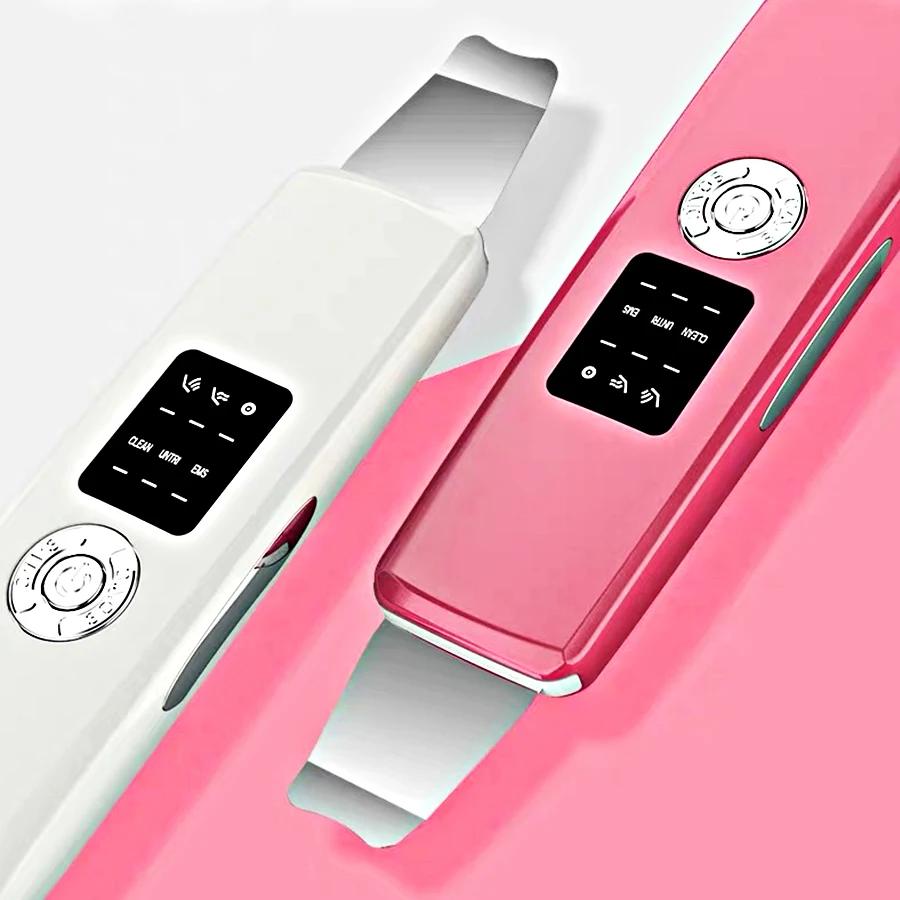

Rechargeable Ultrasonic Ion Face Skin Scrubber Facial Cleaner Cleansing Spatula Peeling Vibration Blackhead Removal Exfoliating