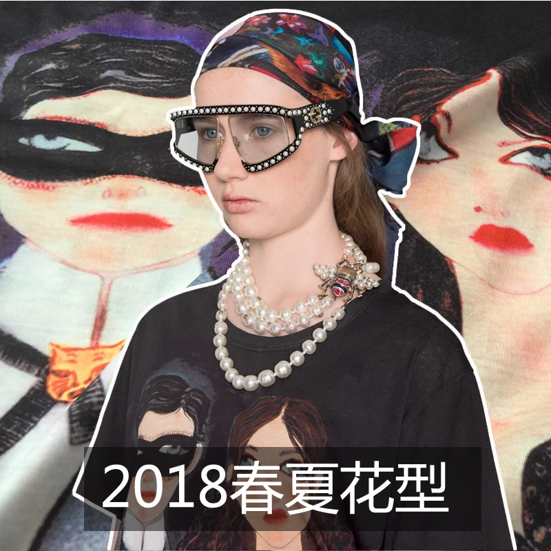 2018 новые модели для весны/летние цифры рисунок вязаный цифровая печать ткани
