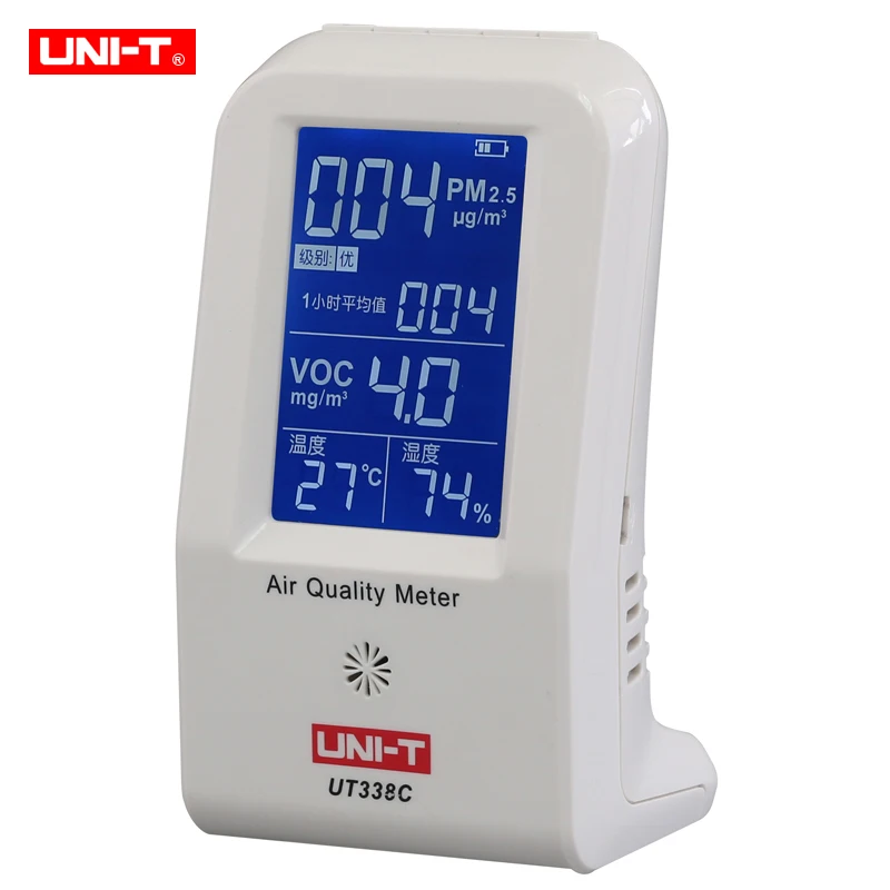 

Air Quality Meter Uni-t UT338C VOC formaldehyde detector PM2.5 monitoring tester dust haze Temperature Humidity Moisture Meter