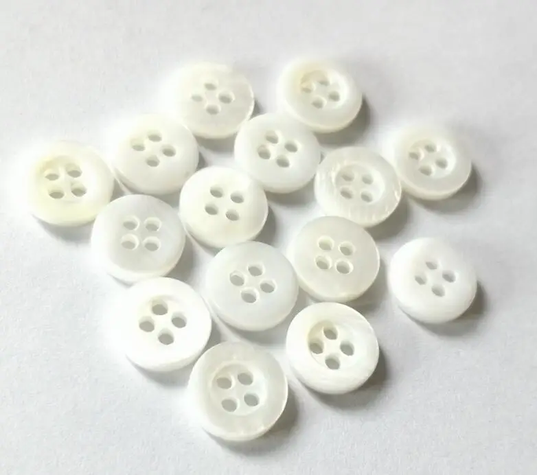 

Natural shell butoon None Dyed Botones Decorative Buttons 100pcs 10mm 11.5mm 12.5mm White Mother Shell Button 4Holes button