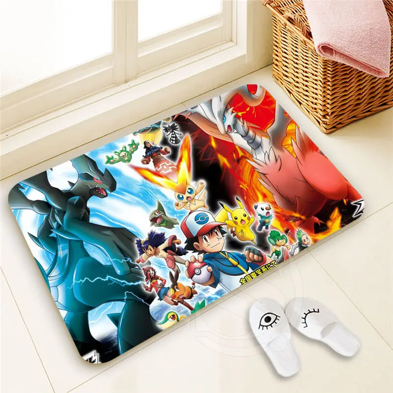 

New arrive Custom Pokemon Doormat Home Decor 100% Polyester Pattern Door mat Floor Mat foot pad SQ00722-@H0648
