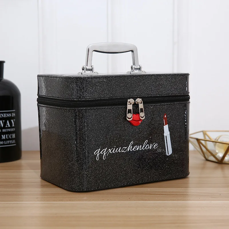 Large Capacity Women Cosmetic Bag PU Leather Makeup Organizer Multifunctional Storage Box Travel Toiletry Cosmetics Cases Large Capacity Women Cosmetic Bag PU Leather Makeup Organizer Multifunctional Storage Box Travel Toiletry Cosmetics Cases