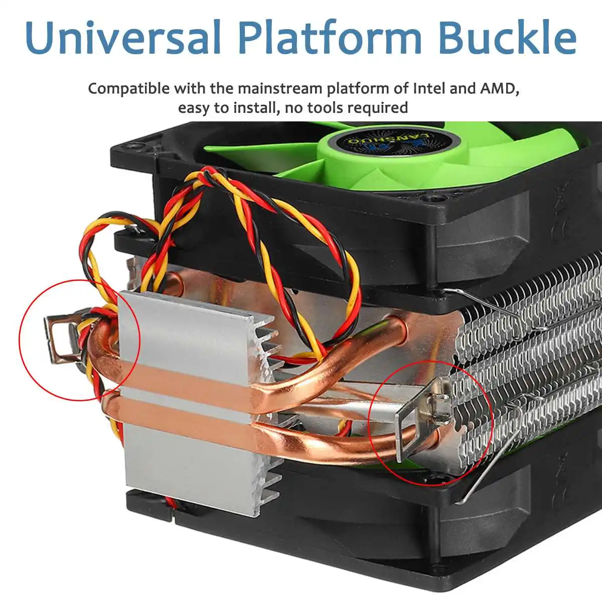 Алюминиевый ПК 2 тепловым стержнем heat pipe Процессор теплоотводы Вентилятор охлаждения 3 pin двухсторонний вентилятор для Intel LGA 775/1150/1151/1155/1156 AM2 AMD3