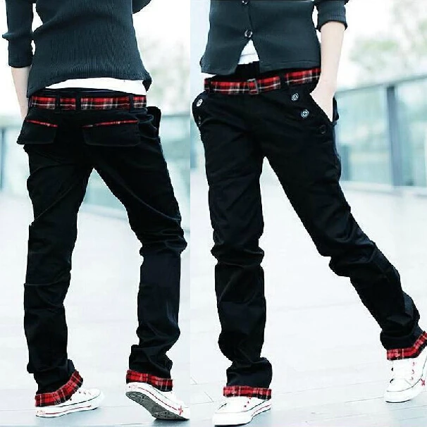 2017 Fashion Candy Color Mens Trousers Casual Men Plaid
