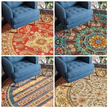 Ретро Тотем тканые круглые толстый ковер Nordic Главная журнальный столик одеяло Спальня стул(кабинетный) Круглый компьютерное кресло печатных ковер