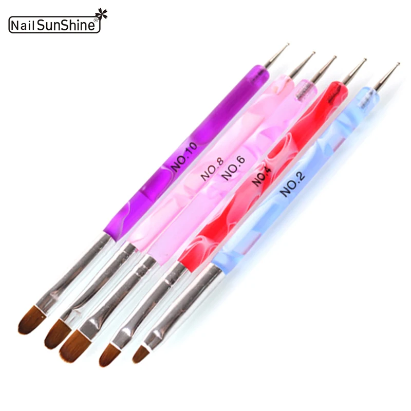 

5PCS Gel Nail Brushes 5 Pattern Professional Flower Drawing Nail Dotting Pen Manicure Gel Varnish UV&LED Gel Polish Design Tool