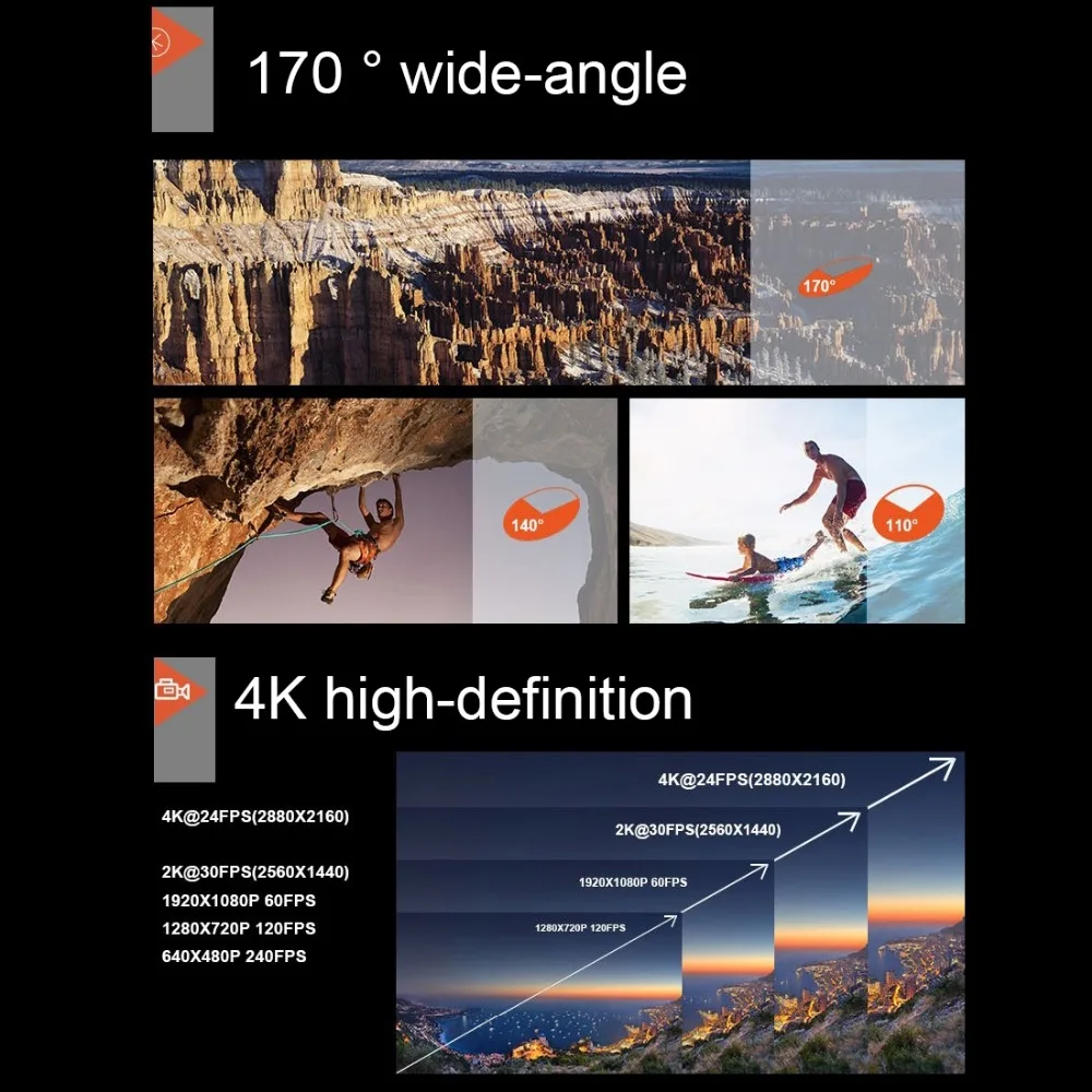 HAMTOD HF60 4K WiFi Экшн камера 2 0 дюймов ЖК дисплей Дайвинг Водонепроницаемая мини