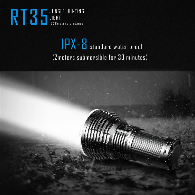

IMALENT RT35 Supper Brightness Flashlight Rechargeable CREE XHP35 2350 lumens LED Flashlight with USB Charging Torch Light