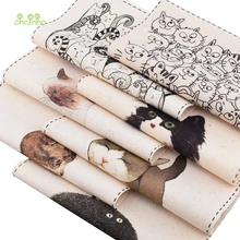 Chainho, série de chats, tissu de lin de coton teint à la main pour bricolage couture Quilting Patchwork décor vêtements de napperon/sac à main/sac/coussin
