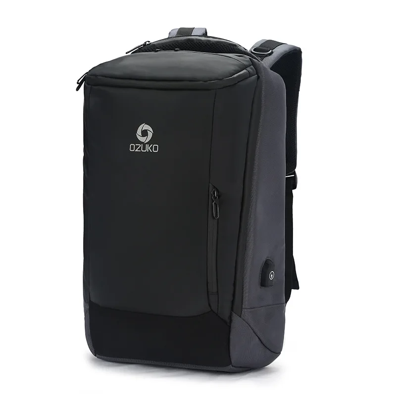 OZUKO новые 1"-17" Бизнес рюкзаки для ноутбука мужские многофункциональные водонепроницаемые дорожные рюкзаки модные школьные рюкзаки мужские Mochila - Цвет: Серый