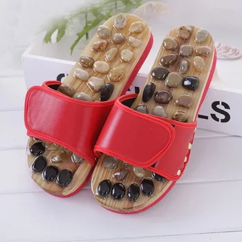

Newly Natural Pebble Stone Foot Massager Slippers Reflexology Care Blood Activating Foot Acupuncture Point Massage Shoes For Men