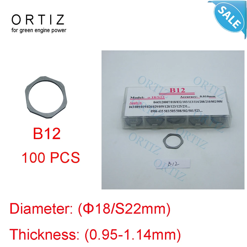 100 шт. B12 дизельный инжектор регулирующая прокладка ORTIZ Common Rail Shim Размер 0 95 1 14 мм