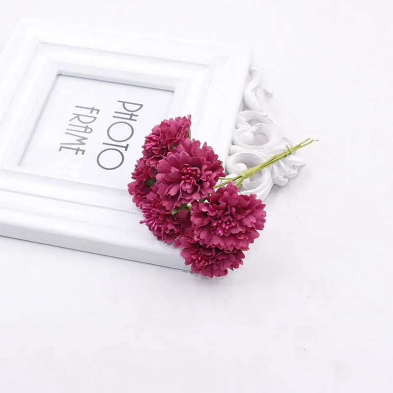 Искусственный цветок 3,5 см, 6 шт., свадебное украшение для дома, цветок, сделай сам, венок, скрапбук, ремесло, искусственный цветок