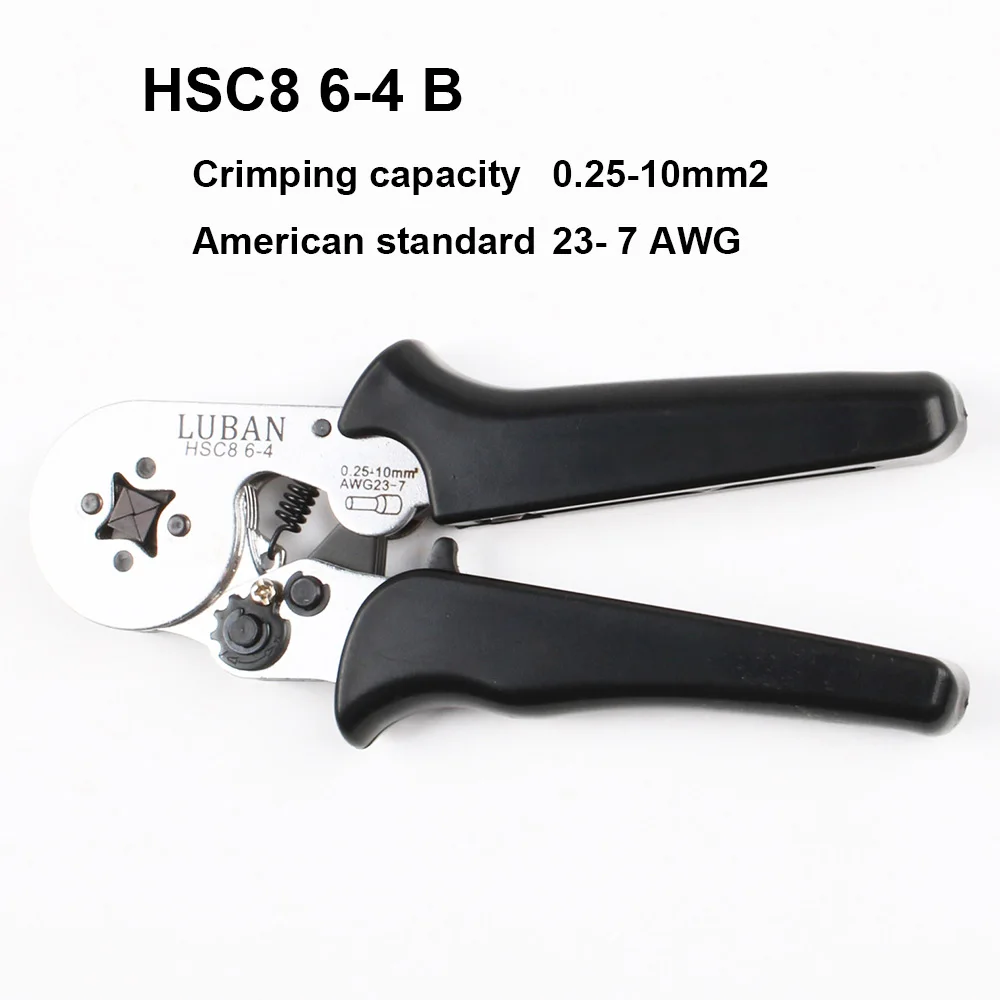 HSC8 6-4A 6-6 мини-тип обжимные плоскогубцы 0,25-6 мм2 клеммы обжимной инструмент Мультитул инструмент руки плоскогубцы hsc8 16-4 Пинцет alicate