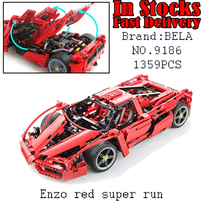 

Bela Techinc Enzo red super run 9186 1359PCS Building Blocks Bricks enlighten toys for children Birthday gifts brinquedos