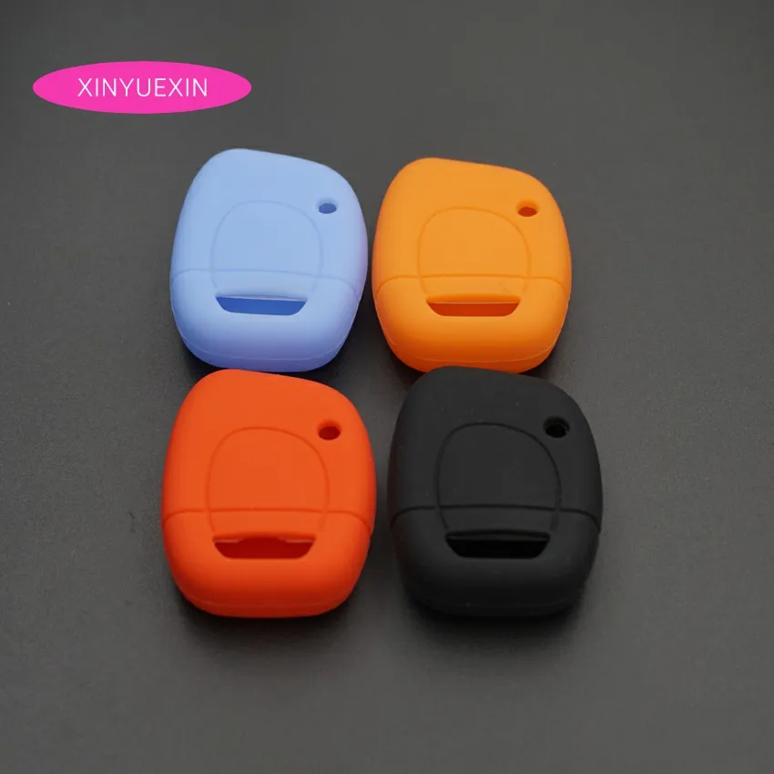 

Xinyuexin Silicone Car Key Cover FOB Case For Renault Twingo Clio Master Kango Remote Key Case Jacket Keychain Car-styling