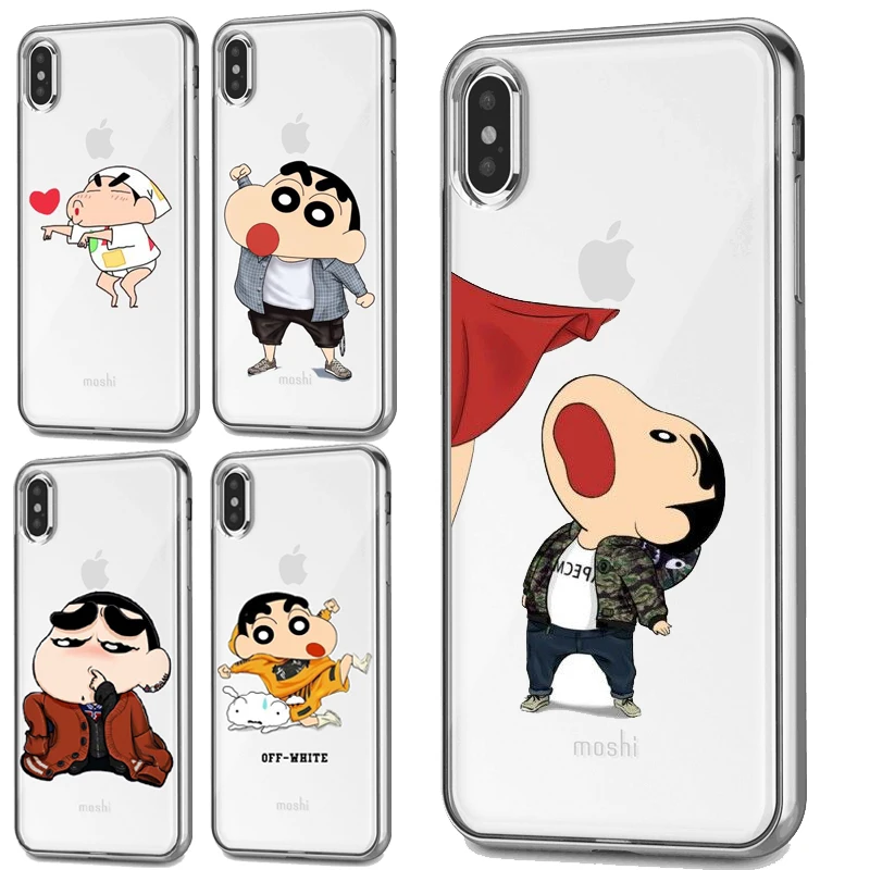 

Soft TPU Stylish Case For iphone 4S 5C XS MAX XR XS 6 7 8PIUS 6S PLUS 5 SE phone Case Crayon Shin Chan