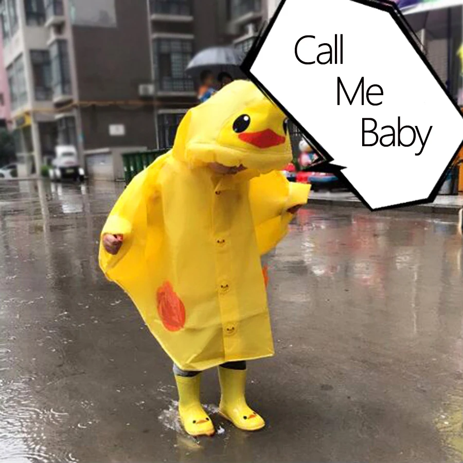 

Children Poncho Rain Coat Jacket Kids Yellow Duck Girls Kids Raincoat Baby Camping Capa De Chuva Infantil Rain Poncho 70A0174