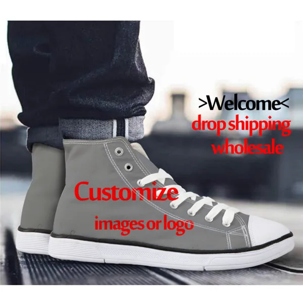 INSTANTSARTS модные весенние вулканизированные туфли мужские классные 3D Животные Печатные Высокие кеды на шнуровке мужские тапочки плоские туфли - Цвет: customAK