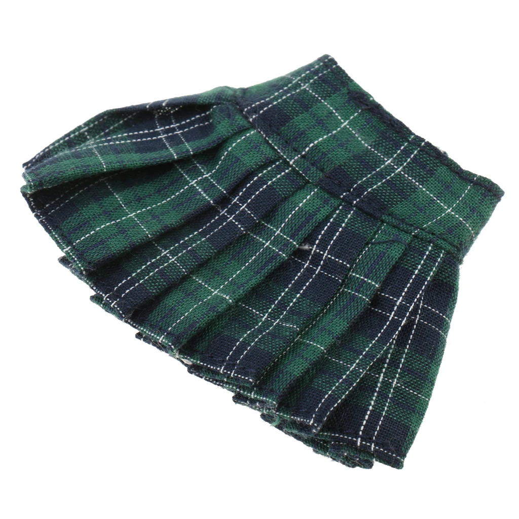 Classic Pleated Skirt Dress for 12inch Blythe Doll Party Casual Outfit red/green/black/pink