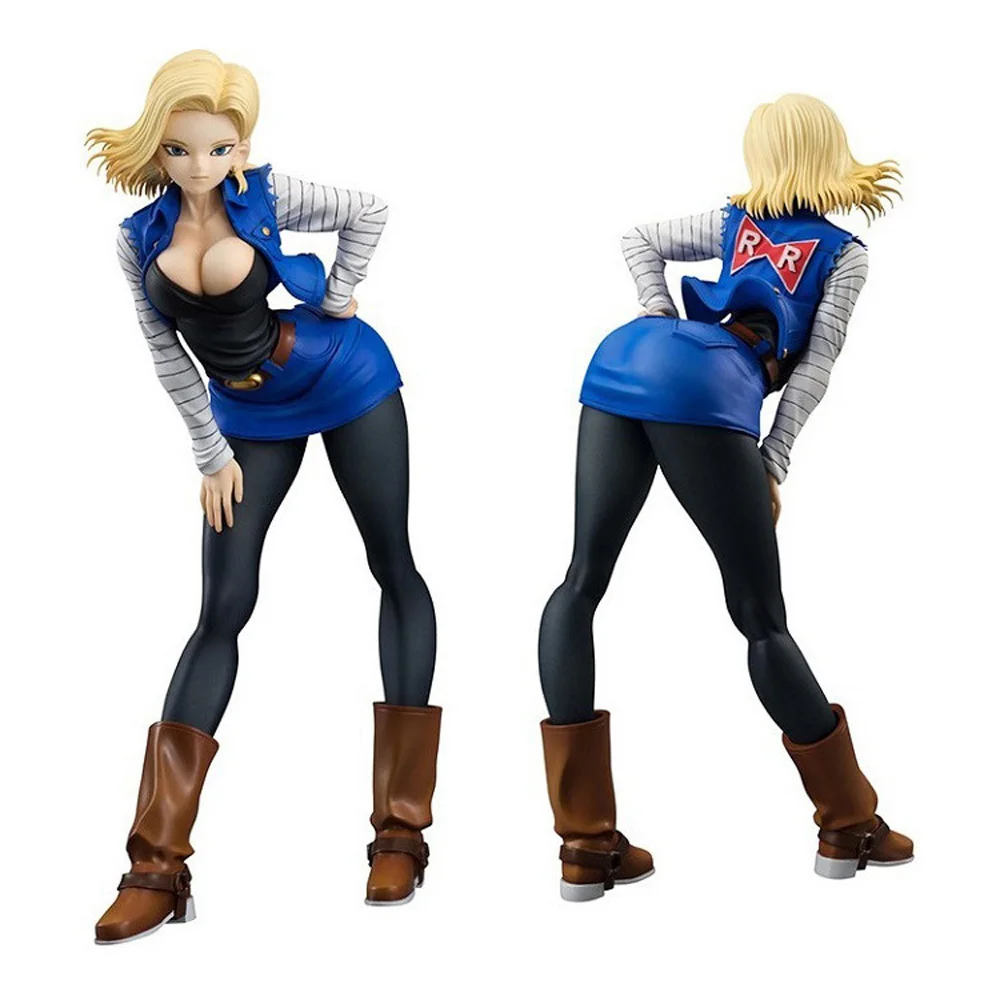 20 см Dragon Ball Z Android 18 лазурит Сексуальная аниме фигурка ПВХ Новая коллекция Фигурки игрушки коллекция для Рождественский подарок