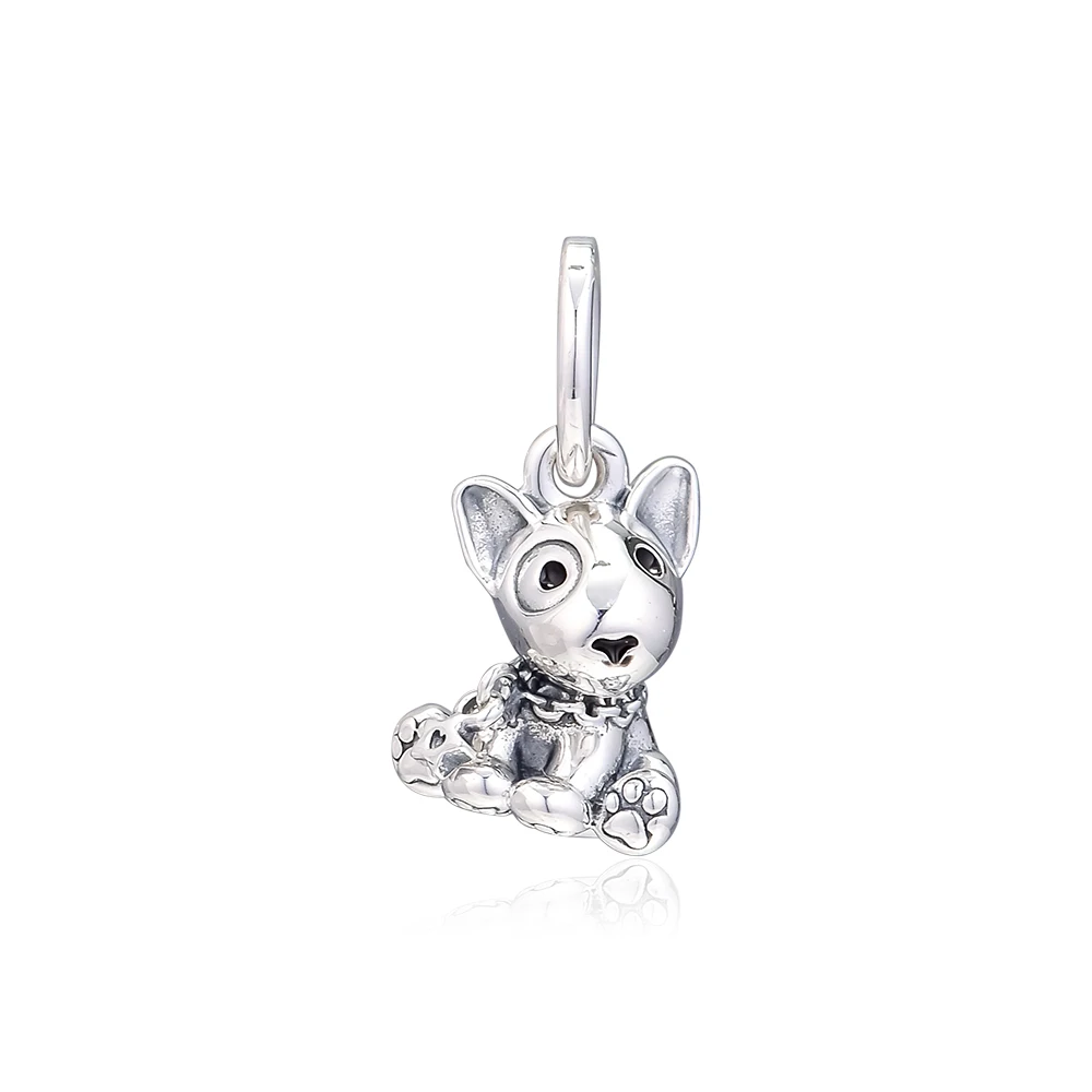 Silver 925 Pandora Bracelets Bull Terrier Puppy Dangle Charm Original Sterling Silver Beads