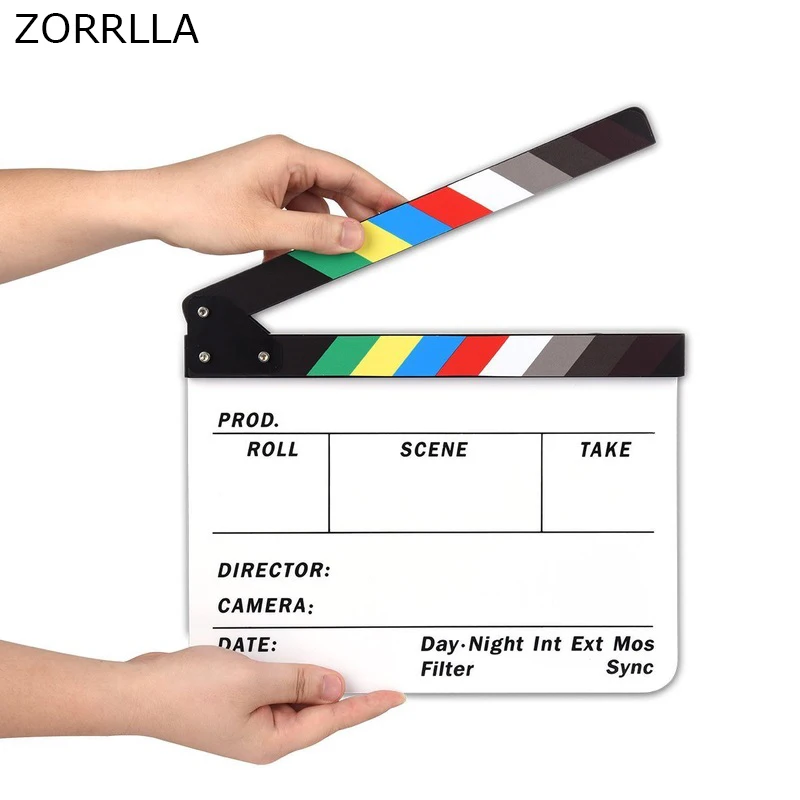 Professional Studio Camera Photography Video Acrylic Dry Erase Director Film Clapboard Clapperboard (9.85x11.8 inch) | Электроника