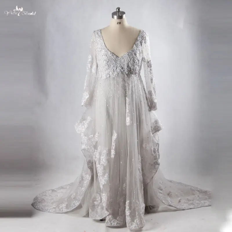 RSE710 dubai kaftan long grey dresses evening dresses (3)
