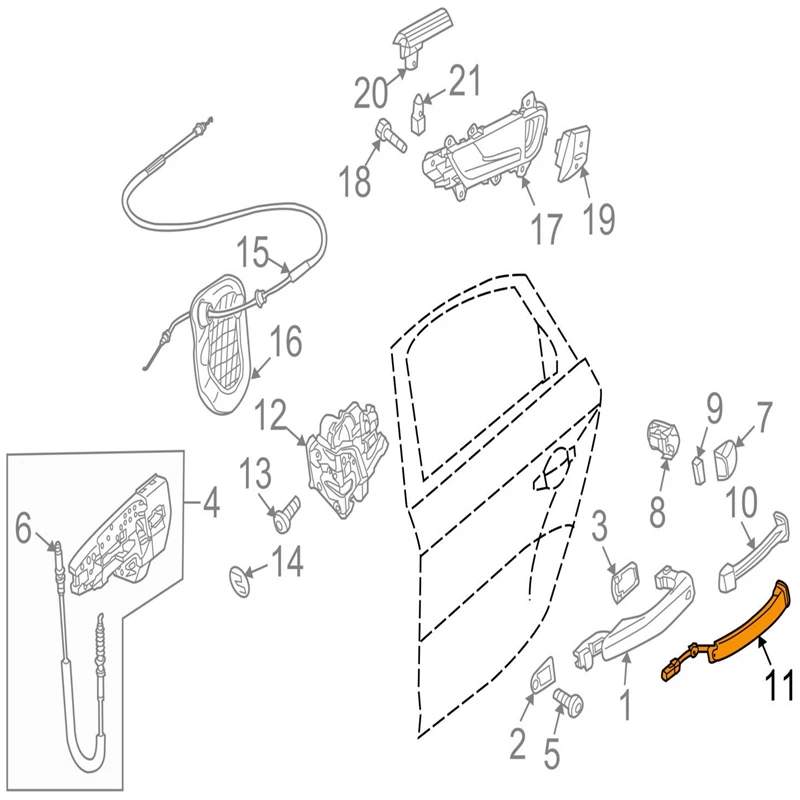 LARBLL внешний дверная ручка Сенсор контактный переключатель 4G8927753 Подходит для Audi A4 B8 A5 A6 A7 A8 Q5 4G8-927-753 8K0927753#11
