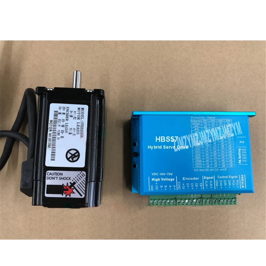 

High Quality Stepper Motor Driver Set Hybrid Servo Driver HBS57 2.2N.M 20-50V + 57HSE2N-D25 High Speed Closed-loop Stepper Motor