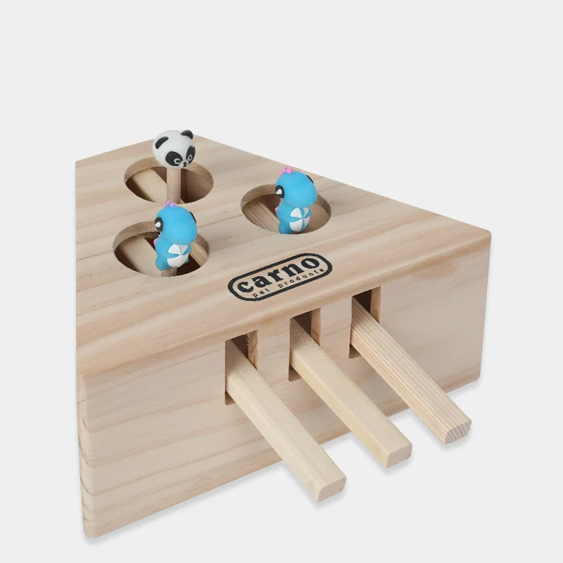 Игрушки для охоты на кошек, домашние игрушки для питомцев, одноцветные деревянные игрушки для охоты на кошек, интерактивные сиденья для мыши с 3/5 отверстиями, лучший подарок для кошек, Прямая поставка - Цвет: 3 Holes Cartoon