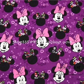 

Mickey Fabric 120*50cm 1pcs 100%Cotton Fabric Telas Patchwork Mickey Print Fabric DIY Sewing Baby Clothing Quilting