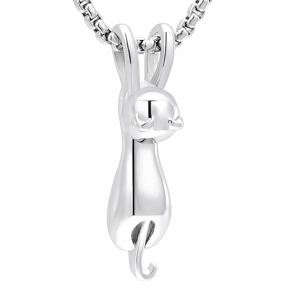 Cats Ashes Moon Cat Stainless Steel Cremation Ashes Jewellery