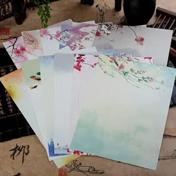 

16Pcs/pack Beautiful Chinese Style Letter Paper Ink Painting Writing Students Stationery Office Tools